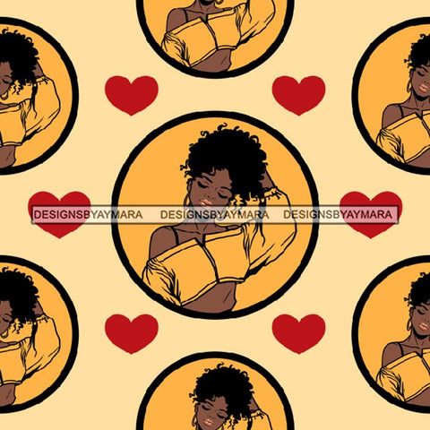 Fashion Lady Seamless Pattern Abstract Decorative Background Vector Designs SVG Files For Cutting and More!