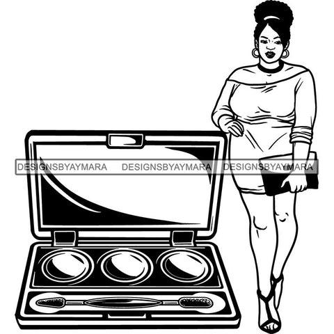 Afro Woman SVG Make Up Goddess Cutting Files For Cricut Silhouette and Much More