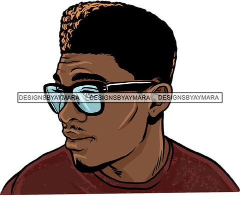 Attractive Black Man Bearded Hipster Model Fashion Male Guy Hombre Masculino Guapo Stylish Close-up Sexy Macho Manly SVG Files For Cutting