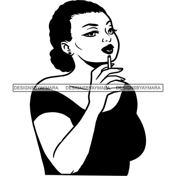 Woman Smoking Pot Joint Blunt Stoned High Life Weed Leaf Marijuana Grass Relax Chill SVG Cutting Files