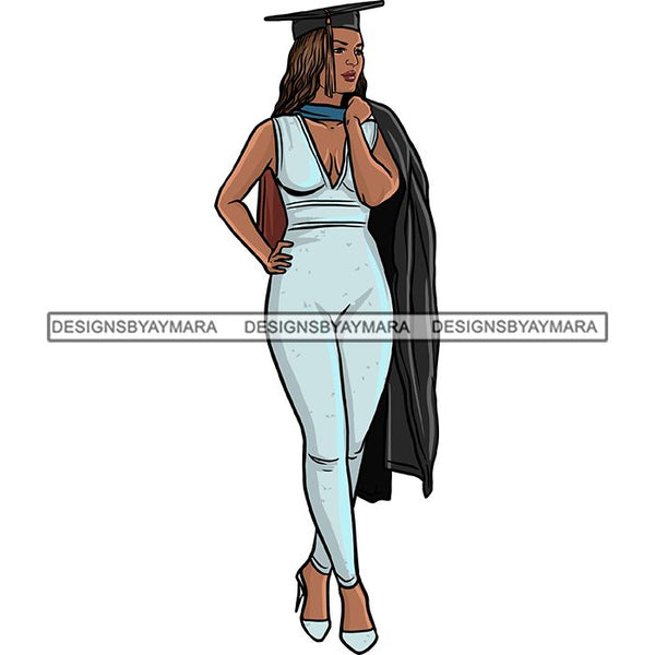 Graduation Achievement Hard Work Diploma Success Robe Cap Certificate College SVG Cutting Files