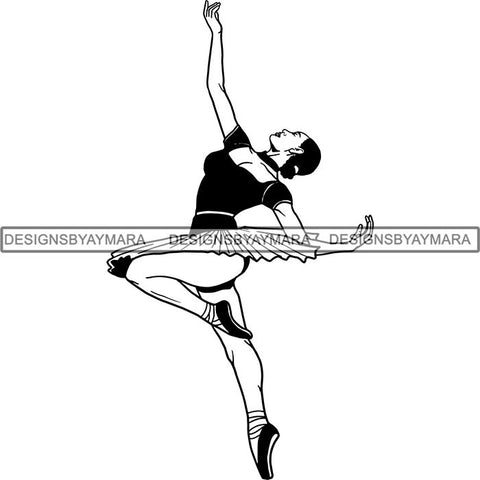Afro Black Ballerina Woman Ballet Dancer .SVG Cut Files For Silhouette and Cricut