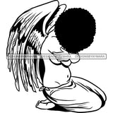 Afro Angel Black Woman SVG Cutting Files For Silhouette Cricut and More