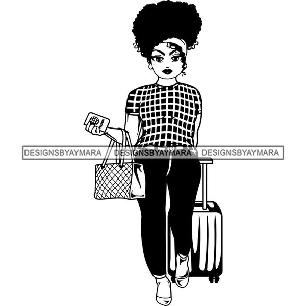 Lola Travel Vacation Getaway Black Proud Woman Traveling .SVG Cutting Files For Silhouette and Cricut and More!