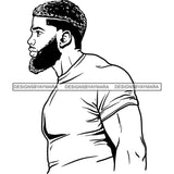 Attractive Man Bearded Hipster Model Fashion Male Guy Stylish Mustache Close-up Sexy Macho Manly SVG Files For Cutting