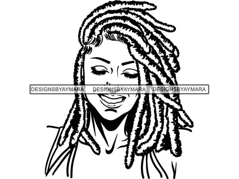 Afro Beautiful Woman Goddess Diva Classy Lady Braids Dreads Hairstyle .SVG Cut Files For Silhouette and Cricut