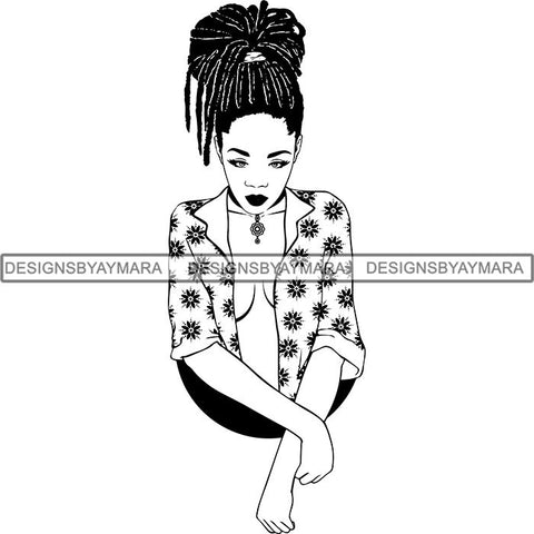 Afro Sexy Goddess Melanin Woman Queen Tattoo SVG Cut Files For Silhouette and Cricut
