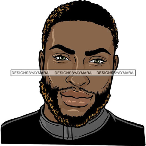 Attractive Black Man Bearded Hipster Model Fashion Male Guy Hombre Masculino Guapo Stylish Close-up Sexy Macho Manly SVG Files For Cutting