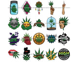 Bundle 20 Marijuana Cannabis Hashish Weed Leaf Grass Dope 420 Hemp Pot Joint Blunt Stoned High Life SVG Cutting Files