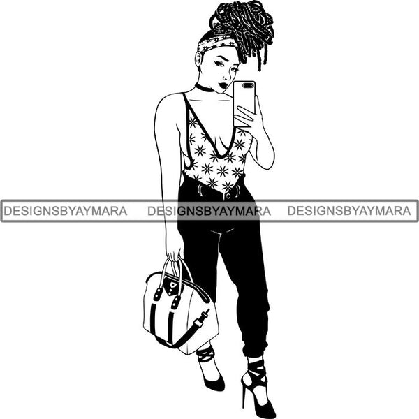 Afro Sexy Goddess Melanin Woman Queen Tattoo SVG Cut Files For Silhouette and Cricut