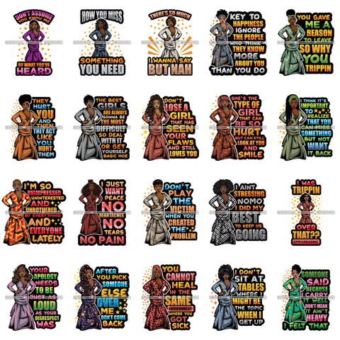 Bundle 20 Afro Lola Boss Fashion Diva Glamour Gangster Quotes .SVG Cutting Files For Silhouette and Cricut and More!