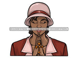 Classy Lady Praying God .PNG .JPG .SVG Clipart Perfect For Printing Not For Cutting