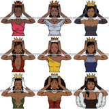 Bundle 9 I'm The Queen Afro Goddess SVG Files For Cutting and More