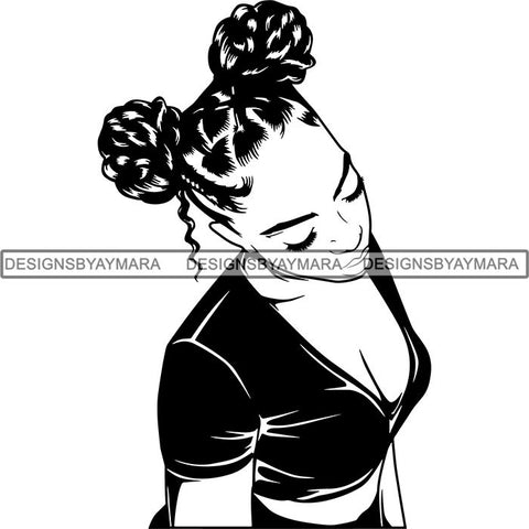 Afro Woman Braids Dreads Dreadlocks Hairstyle SVG Cut Files For Silhouette and Cricut