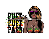 Woman Smoking Pot Joint Blunt Stoned High Life Weed Leaf Marijuana Grass Relax Chill SVG Cutting Files