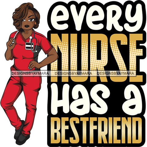 Afro Lola Nurse Medical Occupation SVG Cutting Files For Cricut Silhouette and More