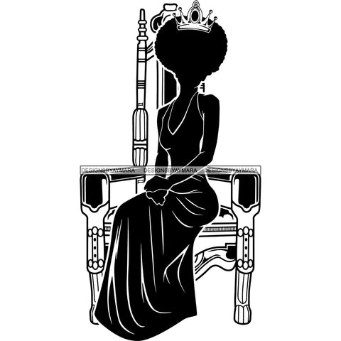Afro Queen Silhouette SVG African Goddess Cutting Files 1