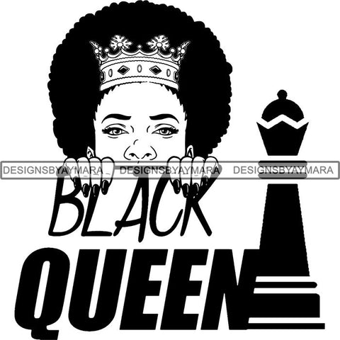 Afro Woman Peeking Peek-a-Boo I see You Melanin Pretty Half Face PNG File For Print Not For Cutting