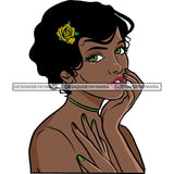 Ebony Afro Woman Nubian Melanin Brown Skin Makeup Model Glasses Accesories SVG Cut Files