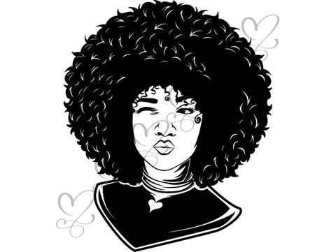 Afro Beautiful Black Woman SVG African American Ethnicity Afro Puffy Hairstyle Beauty Salon Queen Diva Classy Lady  Beautiful People Beauty Salon Princess