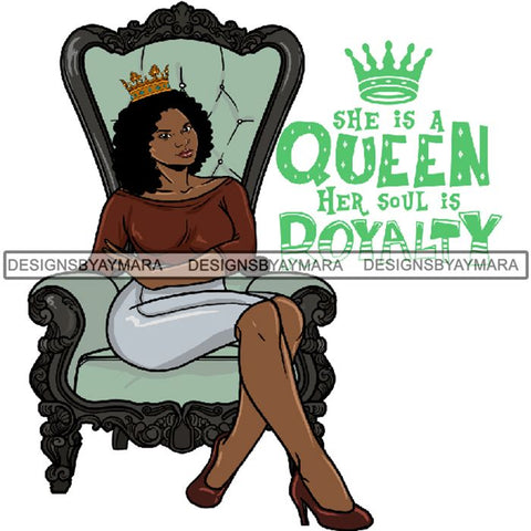 Afro Queen Goddess Melanin Nubian Glamour .PNG Print Files Not For Cutting