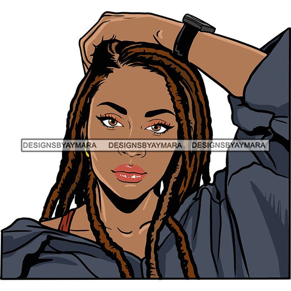 Afro Woman Braids Dreadlocks Sister-Locks Dreads Locks Hairstyle .SVG Cut Files For Silhouette and Cricut