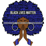 Black Lives Matter Afro Woman Praying Quotes Humanity Social Protest Justice SVG Vector Cut Files