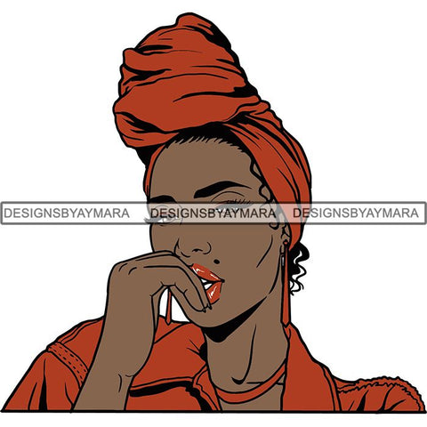 Afro Woman SVG Turban Head Wrap Cutting Files For Silhouette Cricut and More
