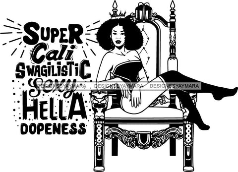 Afro Queen Goddess Melanin Nubian Glamour .SVG Cutting Files For Silhouette and Cricut