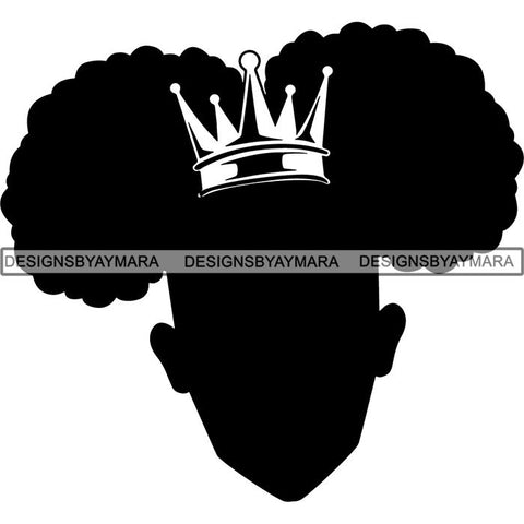 Black Afro Queen Silhouette Style SVG Cut Files