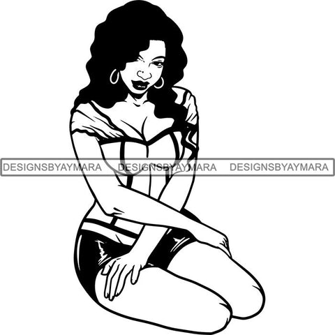 Afro Sexy Goddess Melanin Woman Queen Tattoo SVG Cut Files For Silhouette and Cricut
