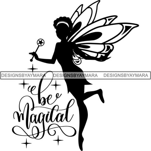 Afro Fairy Fantasy Magic SVG Cut Files For Silhouette and Cricut