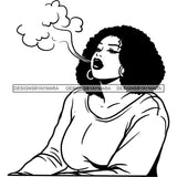 Woman Smoking Pot Joint Blunt Stoned High Life Weed Leaf Marijuana Grass Relax Chill SVG Cutting Files