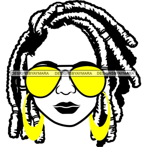 Afro Lola Boss Lady Dope Diva Glamour Wearing Glasses Accesories .SVG Cut Files
