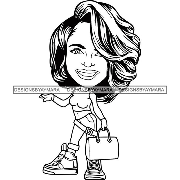 Cute Afro Lola Boss Lady Summer Fashion Dope Diva Glamour .SVG Cutting