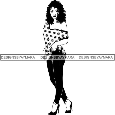 Afro Latina Woman SVG Cutting Files For Silhouette Cricut and More
