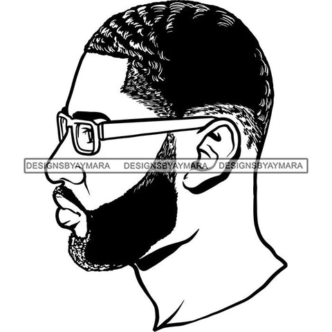 Attractive Man Bearded Hipster Model Fashion Male Guy Stylish Mustache Close-up Sexy Macho Manly SVG Files For Cutting