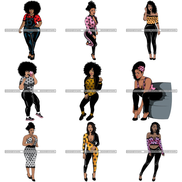 Bundle 9 African American Woman Goddess SVG Files For Cutting and More!
