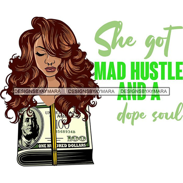 Afro Badass Goddess Hustle Woman Money Maker .SVG Cutting Files For Silhouette and Cricut and More!