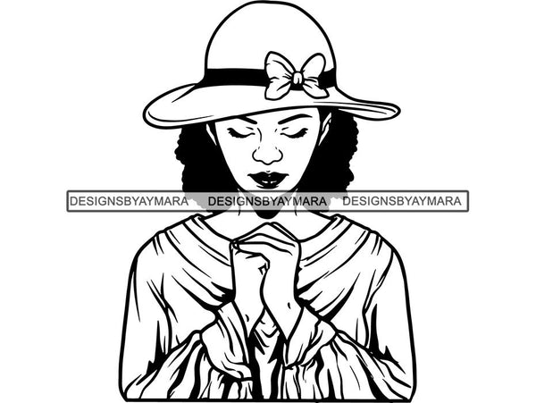 Classy Lady Praying God SVG Cut Files For Silhouette Cricut and More.