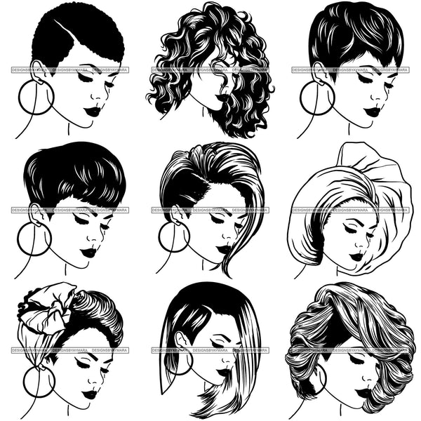 Bundle 9 Afro Goddess Rihanna Love Beautiful Face SVG Files For Cutting and More!