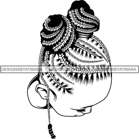 Afro Woman Braids Dreads Dreadlocks Hairstyle SVG Cut Files For Silhouette and Cricut