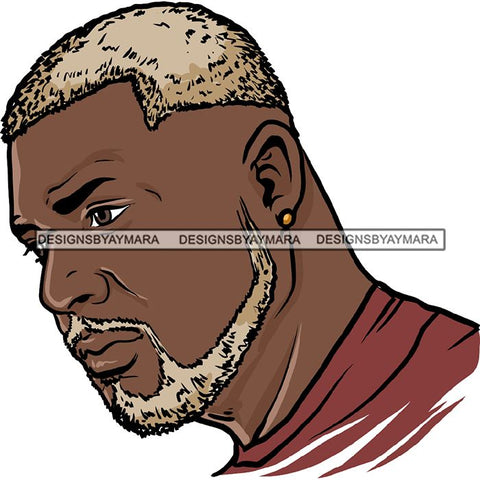 Attractive Black Man Bearded Hipster Model Fashion Male Guy Hombre Masculino Guapo Stylish Close-up Sexy Macho Manly SVG Files For Cutting