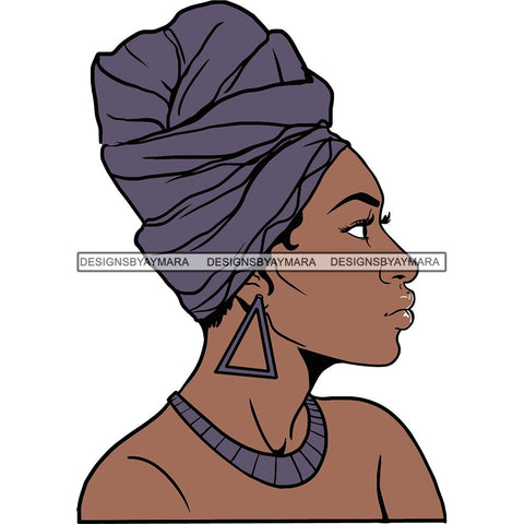 Afro Woman SVG Turban Head Wrap Cutting Files For Silhouette Cricut and More