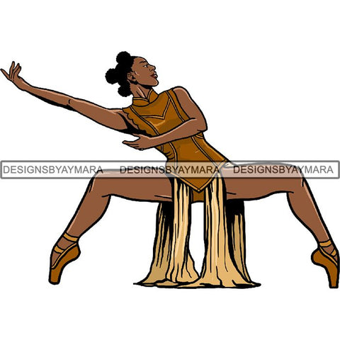 Afro Black Ballerina Woman Ballet Dancer .PNG Print File Not For Cutting