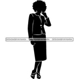 Afro Classy Church Lady Silhouette Glamour Beautiful Model SVG Files For Cutting and More!