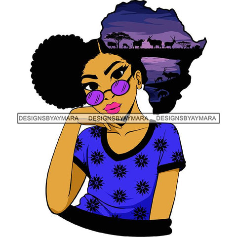 African American Woman Goddess Safari Savanna Africa Continent SVG Files For Cutting and More!