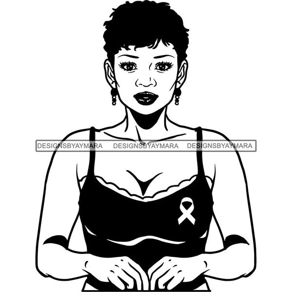 Strong Afro Woman SVG Cancer Survivor Cutting Files For Silhouette Cricut and More