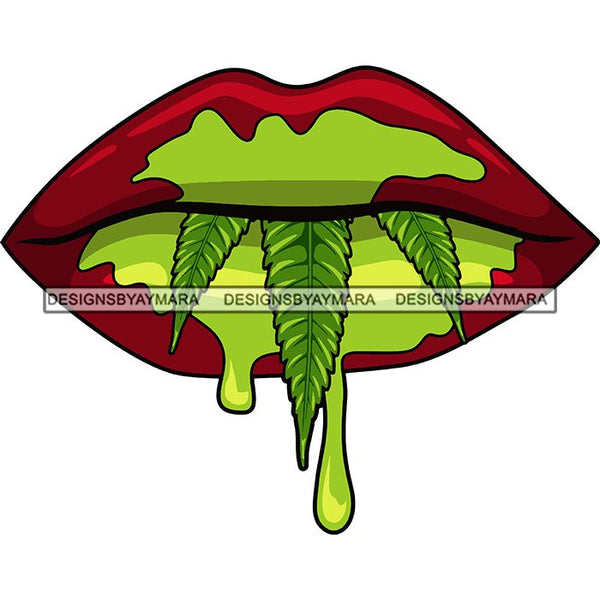 Weed Leaf Sexy Lips Cannabis Medical Marijuana Joint Blunt High Life SVG Cutting Files