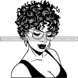 Afro Latin Woman SVG Curly Hairstyle Cutting Files For Silhouette Cricut and More